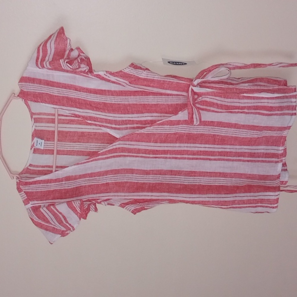 NWT Old Navy Linen Look True Wrap Top